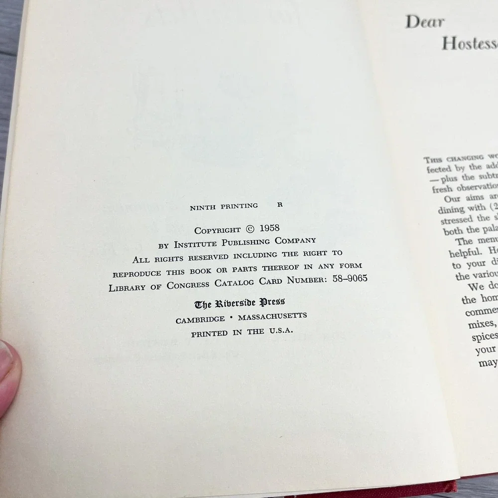 Vintage Red Cookbook Thoughts for Buffets - 1950s Cookbook - Midcentury Cookbook